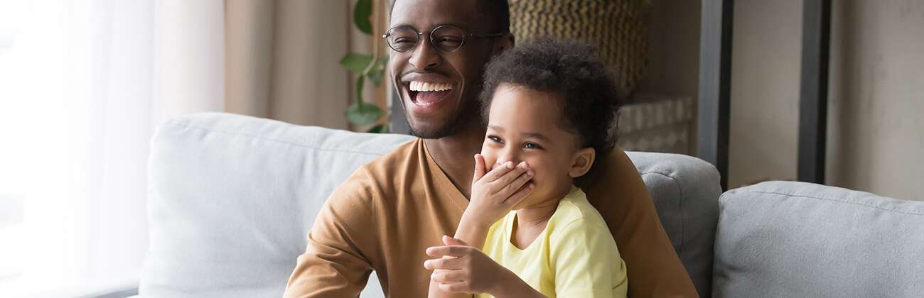 Family laughing